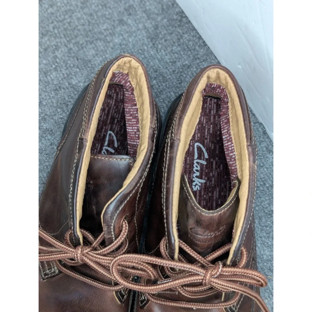 Clarks Men's‎ Rossdale Mid Brown Warm Lined Leather Lace Up Casual Boot Size 12